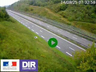 Webcam au niveau du col de Bois Clair à hauteur de Cluny sur la N79. Vue orientée vers Mâcon