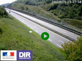 Webcam au niveau du col de Bois Clair à hauteur de Cluny sur la N79. Vue orientée vers Mâcon