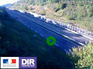 Webcam au niveau du col de Bois Clair à hauteur de Cluny sur la N79. Vue orientée vers Mâcon