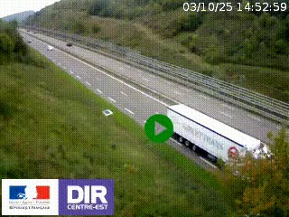 Webcam au niveau du col de Bois Clair à hauteur de Cluny sur la N79. Vue orientée vers Mâcon