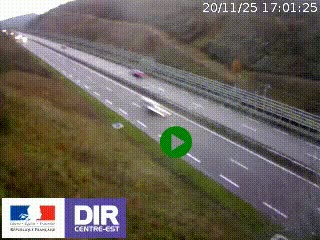 <h2>Webcam au niveau du col de Bois Clair à hauteur de Cluny sur la N79. Vue orientée vers Mâcon</h2>
