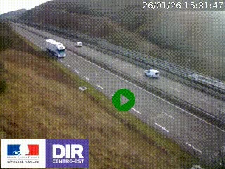 <h2>Webcam au niveau du col de Bois Clair à hauteur de Cluny sur la N79. Vue orientée vers Mâcon</h2>