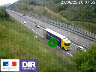 <h2>Webcam au niveau du col de Bois Clair à hauteur de Cluny sur la N79. Vue orientée vers Mâcon</h2>
