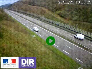 <h2>Webcam au niveau du col de Bois Clair à hauteur de Cluny sur la N79. Vue orientée vers Mâcon</h2>