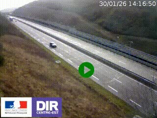 <h2>Webcam au niveau du col de Bois Clair à hauteur de Cluny sur la N79. Vue orientée vers Mâcon</h2>