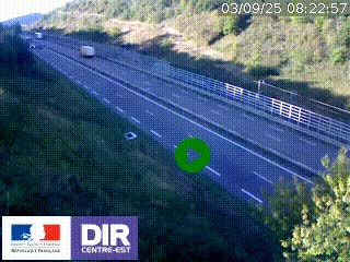 <h2>Webcam au niveau du col de Bois Clair à hauteur de Cluny sur la N79. Vue orientée vers Mâcon</h2>