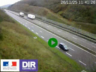 Webcam au niveau du col de Bois Clair à hauteur de Cluny sur la N79. Vue orientée vers Mâcon