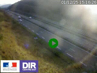 <h2>Webcam au niveau du col de Bois Clair à hauteur de Cluny sur la N79. Vue orientée vers Mâcon</h2>