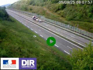 <h2>Webcam au niveau du col de Bois Clair à hauteur de Cluny sur la N79. Vue orientée vers Mâcon</h2>