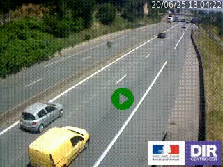 Caméra autoroutière sur l'A47 à hauteur de Givors, a proximité de Lyon. La webcam est orientée vers Lyon