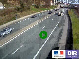 Caméra autoroutière sur l'A47 à hauteur de Givors, a proximité de Lyon. La webcam est orientée vers Lyon