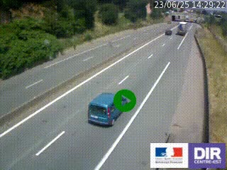 Caméra autoroutière sur l'A47 à hauteur de Givors, a proximité de Lyon. La webcam est orientée vers Lyon