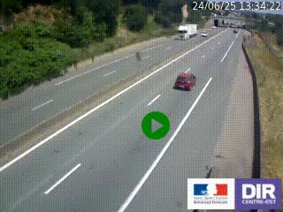 Caméra autoroutière sur l'A47 à hauteur de Givors, a proximité de Lyon. La webcam est orientée vers Lyon