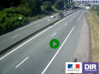 Caméra autoroutière sur l'A47 à hauteur de Givors, a proximité de Lyon. La webcam est orientée vers Lyon