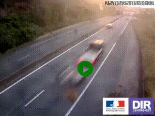 Caméra autoroutière sur l'A47 à hauteur de Givors, a proximité de Lyon. La webcam est orientée vers Lyon