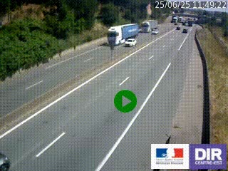 Caméra autoroutière sur l'A47 à hauteur de Givors, a proximité de Lyon. La webcam est orientée vers Lyon