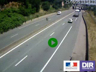 Caméra autoroutière sur l'A47 à hauteur de Givors, a proximité de Lyon. La webcam est orientée vers Lyon