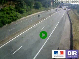 Caméra autoroutière sur l'A47 à hauteur de Givors, a proximité de Lyon. La webcam est orientée vers Lyon