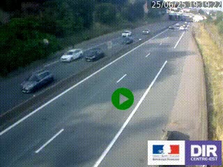 Caméra autoroutière sur l'A47 à hauteur de Givors, a proximité de Lyon. La webcam est orientée vers Lyon