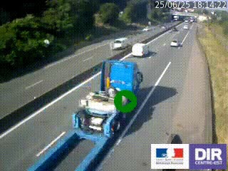 Caméra autoroutière sur l'A47 à hauteur de Givors, a proximité de Lyon. La webcam est orientée vers Lyon