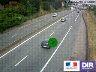 Caméra autoroutière sur l'A47 à hauteur de Givors, a proximité de Lyon. La webcam est orientée vers Lyon
