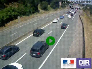 Caméra autoroutière sur l'A47 à hauteur de Givors, a proximité de Lyon. La webcam est orientée vers Lyon