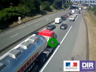 Caméra autoroutière sur l'A47 à hauteur de Givors, a proximité de Lyon. La webcam est orientée vers Lyon
