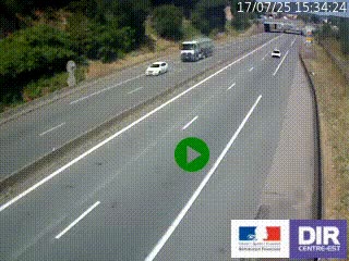 Caméra autoroutière sur l'A47 à hauteur de Givors, a proximité de Lyon. La webcam est orientée vers Lyon