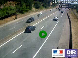 Caméra autoroutière sur l'A47 à hauteur de Givors, a proximité de Lyon. La webcam est orientée vers Lyon