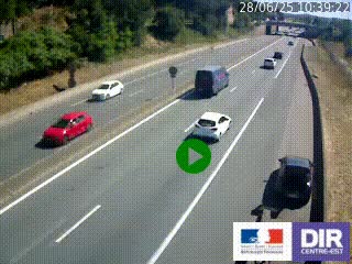 Caméra autoroutière sur l'A47 à hauteur de Givors, a proximité de Lyon. La webcam est orientée vers Lyon