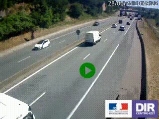 Caméra autoroutière sur l'A47 à hauteur de Givors, a proximité de Lyon. La webcam est orientée vers Lyon