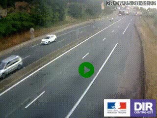 Caméra autoroutière sur l'A47 à hauteur de Givors, a proximité de Lyon. La webcam est orientée vers Lyon