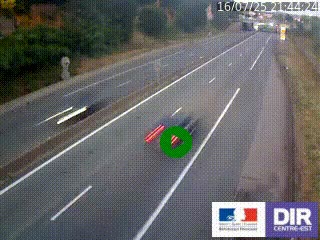 Caméra autoroutière sur l'A47 à hauteur de Givors, a proximité de Lyon. La webcam est orientée vers Lyon