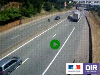 Caméra autoroutière sur l'A47 à hauteur de Givors, a proximité de Lyon. La webcam est orientée vers Lyon