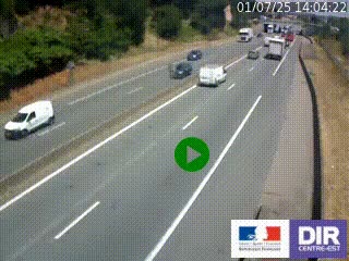 Caméra autoroutière sur l'A47 à hauteur de Givors, a proximité de Lyon. La webcam est orientée vers Lyon
