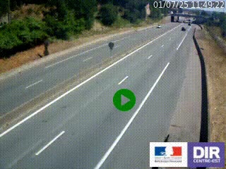 Caméra autoroutière sur l'A47 à hauteur de Givors, a proximité de Lyon. La webcam est orientée vers Lyon
