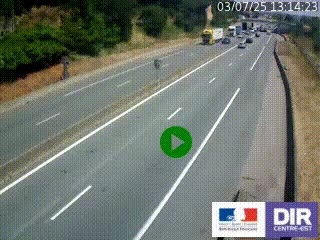 Caméra autoroutière sur l'A47 à hauteur de Givors, a proximité de Lyon. La webcam est orientée vers Lyon
