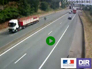 Caméra autoroutière sur l'A47 à hauteur de Givors, a proximité de Lyon. La webcam est orientée vers Lyon