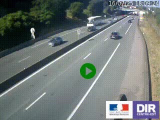 Caméra autoroutière sur l'A47 à hauteur de Givors, a proximité de Lyon. La webcam est orientée vers Lyon