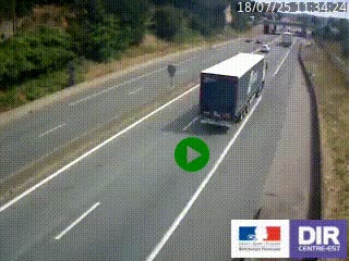 Caméra autoroutière sur l'A47 à hauteur de Givors, a proximité de Lyon. La webcam est orientée vers Lyon