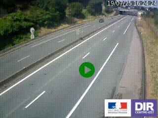 Caméra autoroutière sur l'A47 à hauteur de Givors, a proximité de Lyon. La webcam est orientée vers Lyon