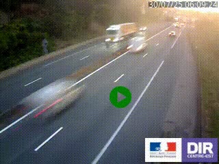 Caméra autoroutière sur l'A47 à hauteur de Givors, a proximité de Lyon. La webcam est orientée vers Lyon