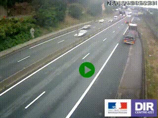 Caméra autoroutière sur l'A47 à hauteur de Givors, a proximité de Lyon. La webcam est orientée vers Lyon
