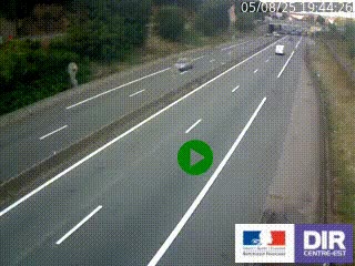 Caméra autoroutière sur l'A47 à hauteur de Givors, a proximité de Lyon. La webcam est orientée vers Lyon