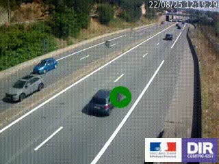 Caméra autoroutière sur l'A47 à hauteur de Givors, a proximité de Lyon. La webcam est orientée vers Lyon