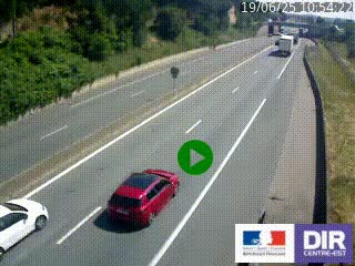Caméra autoroutière sur l'A47 à hauteur de Givors, a proximité de Lyon. La webcam est orientée vers Lyon