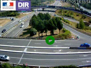 <h2>Webcam traffic à Grenoble-sud sur l'autoroute A480. Vue orientée vers l'entrée et la sortie de Grenoble</h2>
