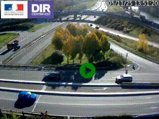 Webcam traffic à Grenoble-sud sur l'autoroute A480. Vue orientée vers l'entrée et la sortie de Grenoble