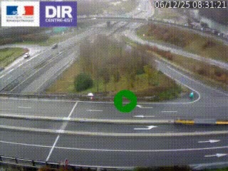 Webcam traffic à Grenoble-sud sur l'autoroute A480. Vue orientée vers l'entrée et la sortie de Grenoble