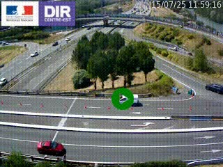 <h2>Webcam traffic à Grenoble-sud sur l'autoroute A480. Vue orientée vers l'entrée et la sortie de Grenoble</h2>